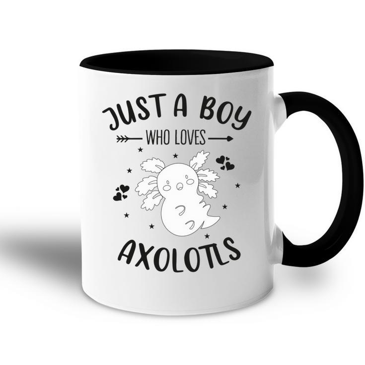 Funny Axolotl Quote Mexican Walking Fish Just A Boy Who Loves Axolotls Accent Mug