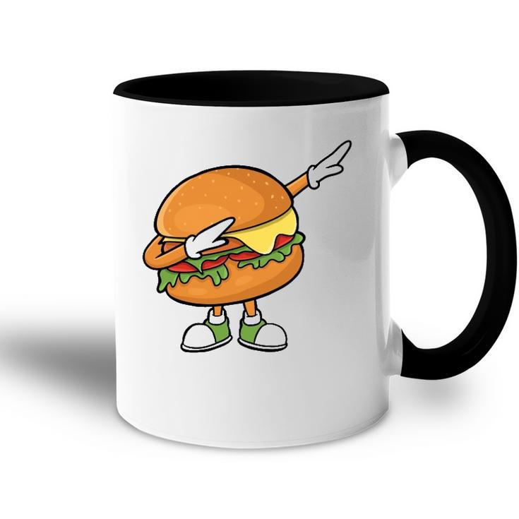 Funny Hamburger Art Men Women Cheeseburger Meat Eater  Accent Mug