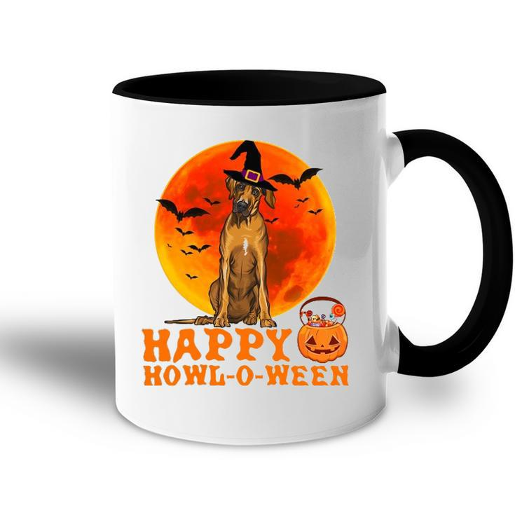Funny Rhodesian Ridgeback Dog Halloween Happy Howl-O-Ween Accent Mug