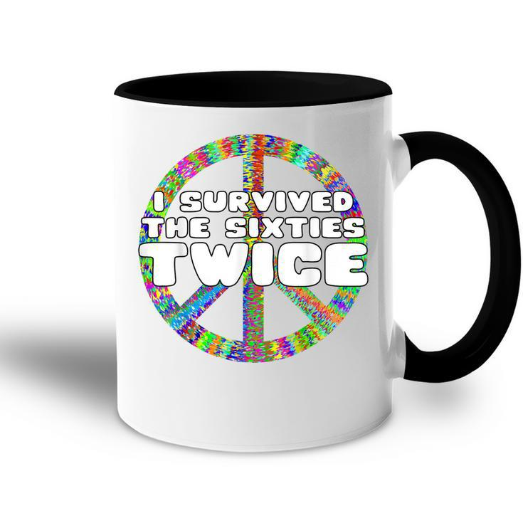 Funny Vintage I Survived The Sixties Twice Birthday  V7 Accent Mug