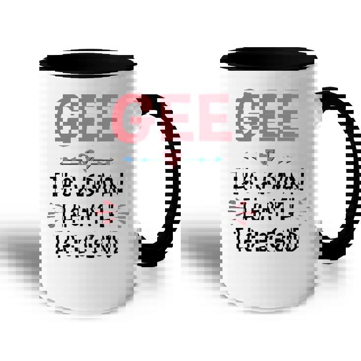 Gee Grandma Gift   Gee The Woman The Myth The Legend Accent Mug