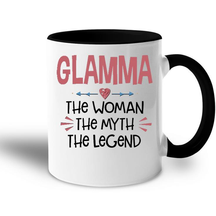 Glamma Grandma Gift   Glamma The Woman The Myth The Legend Accent Mug