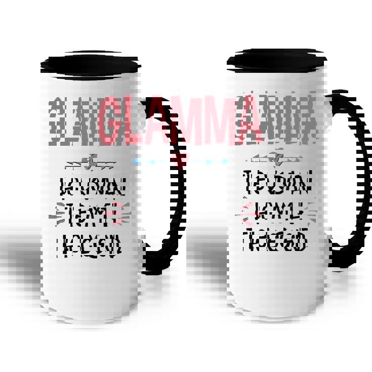 Glamma Grandma Gift   Glamma The Woman The Myth The Legend Accent Mug