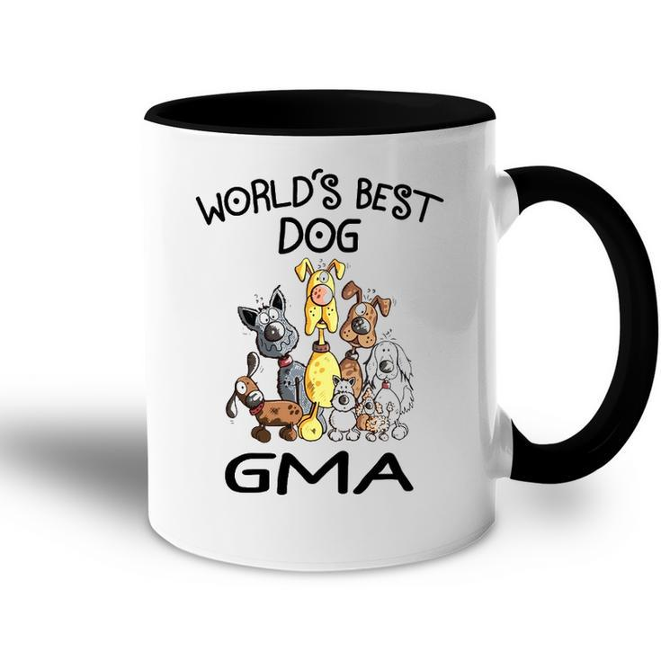 Gma Grandma Gift   Worlds Best Dog Gma Accent Mug