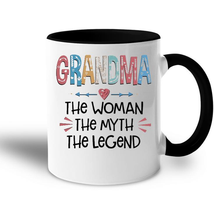 Grandma Gift   Grandma The Woman The Myth The Legend Accent Mug