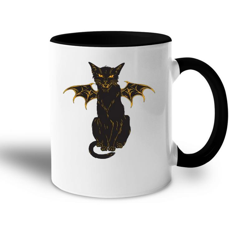 Halloween Black Cat With Wings Men Women Boy Girl Kids Gift Accent Mug