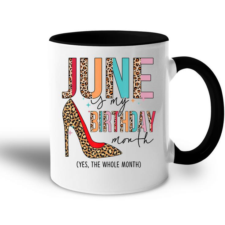 June Is My Birthday Month Boho Leopard High Heels Shoes  Accent Mug