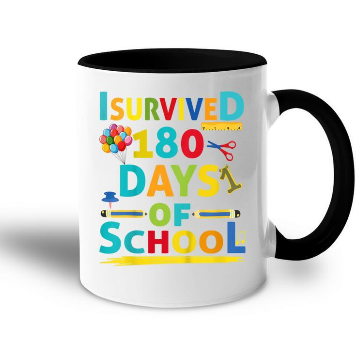 Kids I Survived 180 Days Of School 2022 Class Activity Teacher  Accent Mug
