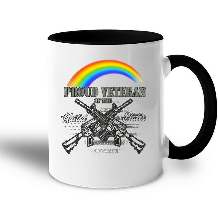 Lgbtq July 4Th American Flag Rainbow Proud Veteran  Accent Mug
