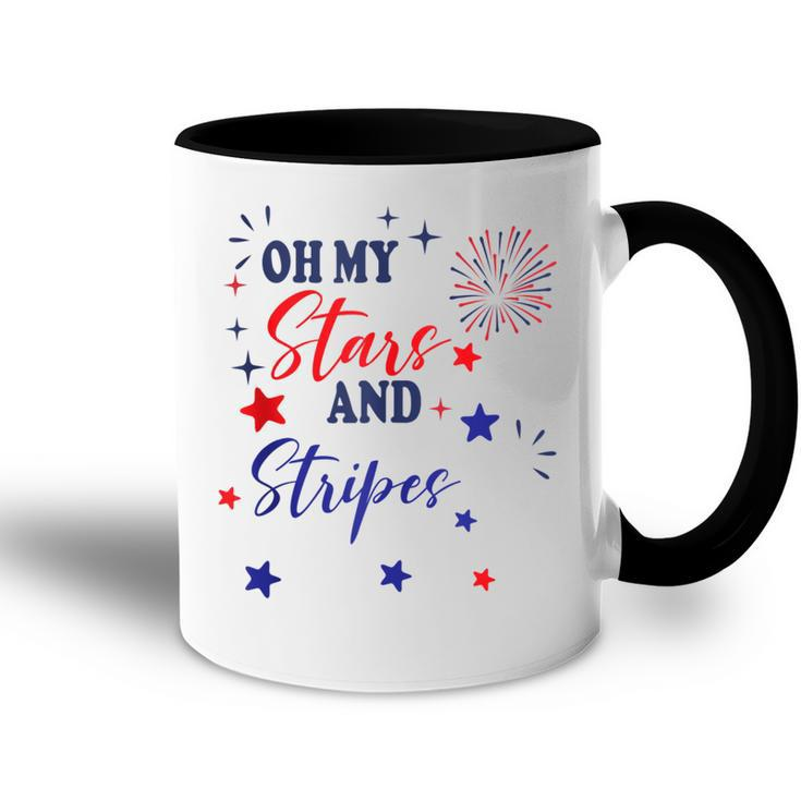 Oh My Stars And Stripes  July 4Th Patriotic Fireworks  Accent Mug