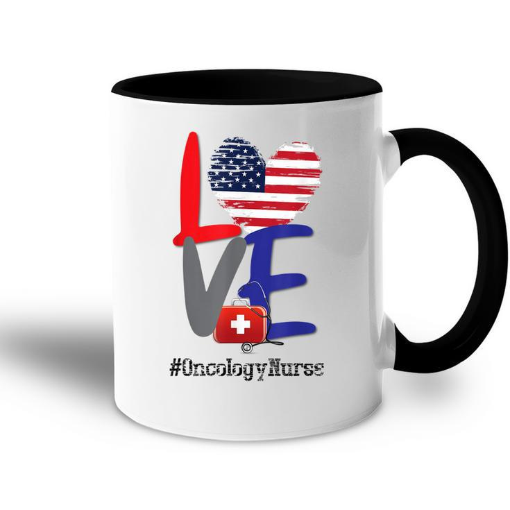 Oncology Nurse Rn 4Th Of July Independence Day American Flag  Accent Mug