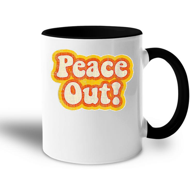 Peace Out Vintage 1970S  Men Women Kids Accent Mug