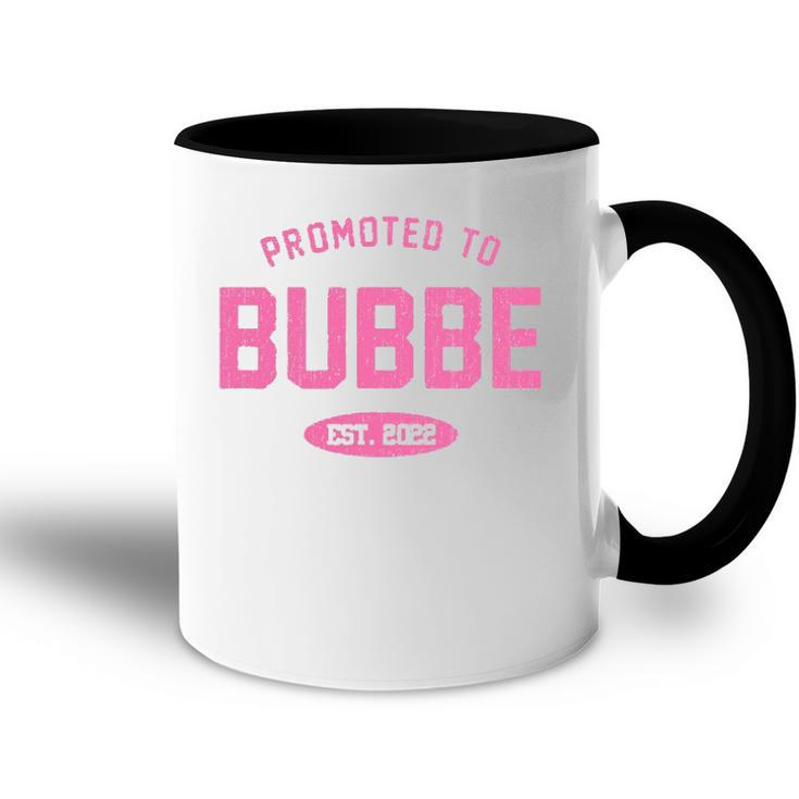Promoted To Bubbe  Baby Reveal Gift Jewish Grandma Accent Mug