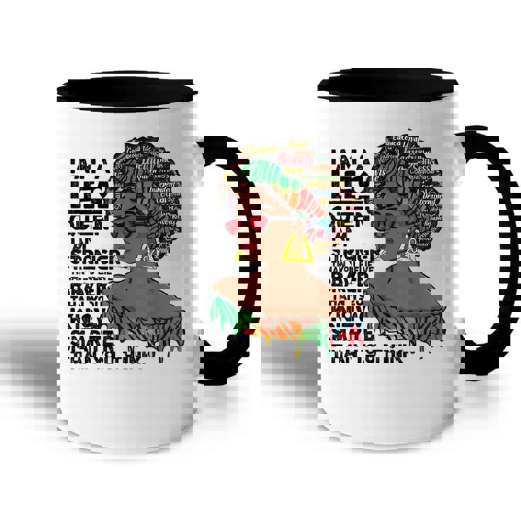 Proud Afro Leo Queen July August Birthday Leo Zodiac Sign Accent Mug