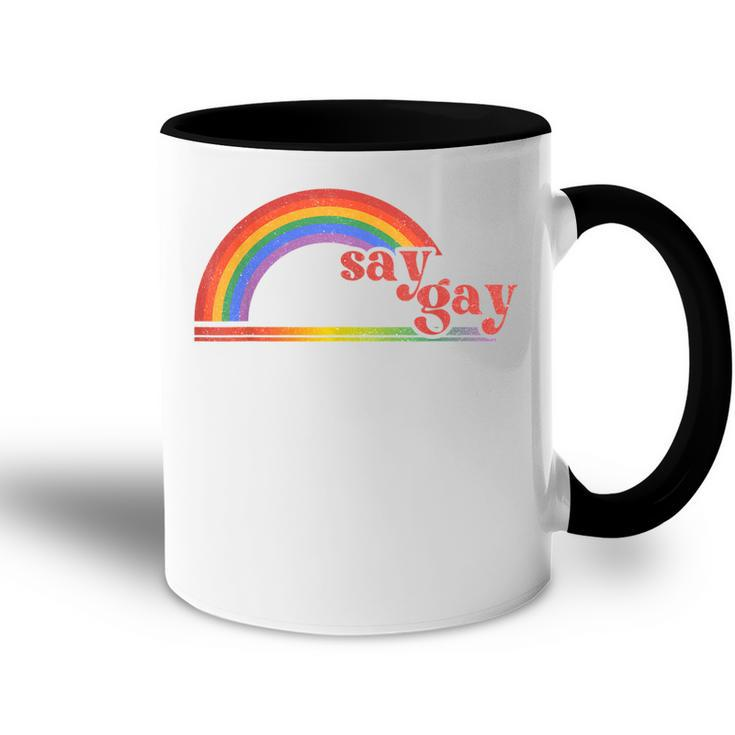 Rainbow Say Gay Protect Queer Kids Pride Month Lgbt  Accent Mug