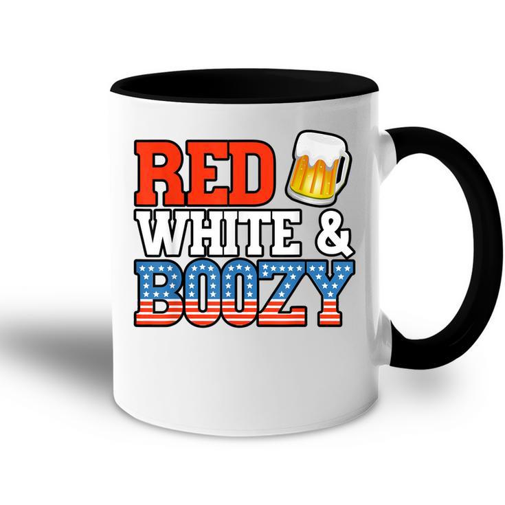 Red White And Boozy Funny 4Th Of July Drinking Crew Party  Accent Mug