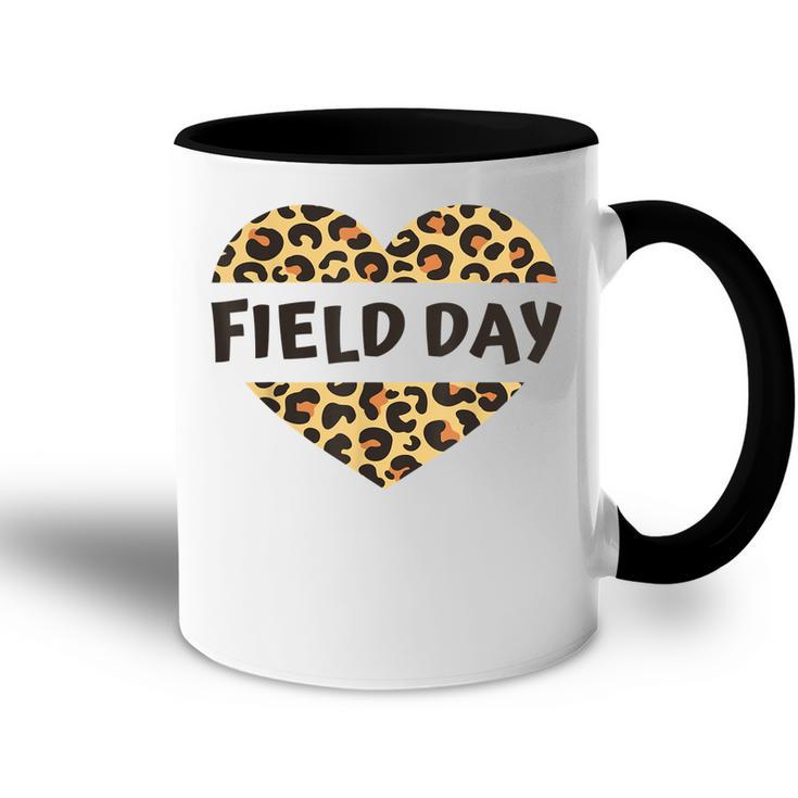 Teachers Field Day Leopard Heart Last Day Of School Kids Men  Accent Mug