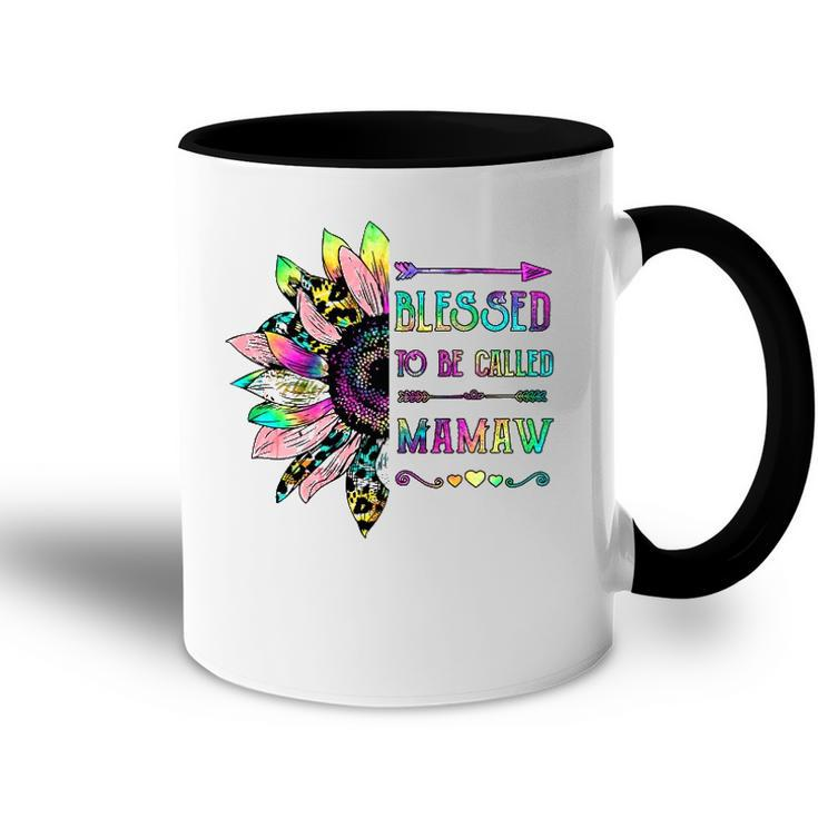 Women Blessed To Be Called Mamaw Sunflower Mothers Day Accent Mug