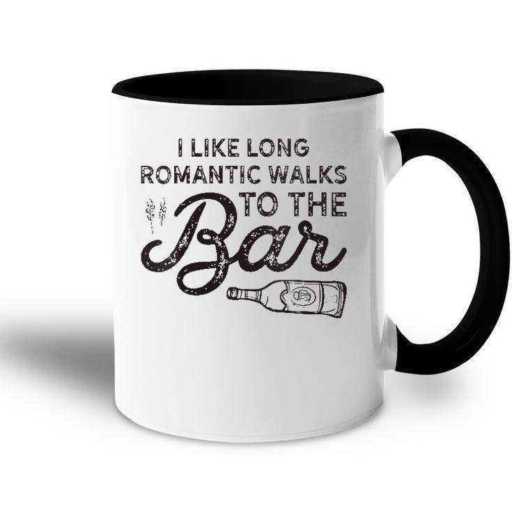 Womens I Like Long Romantic Walks To The Bar Funny Drinking  Accent Mug