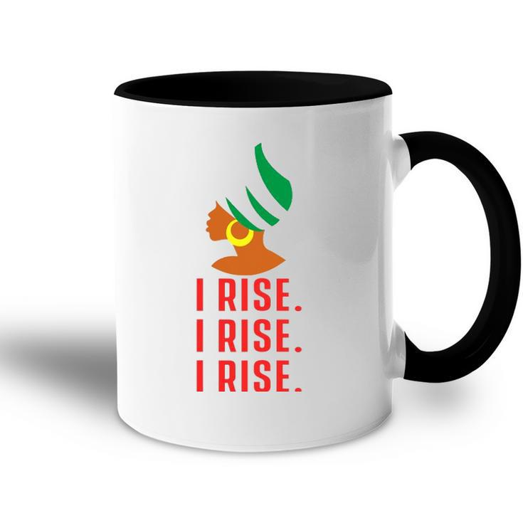Womens I Rise Black Woman Cute Girl Strong African American Gift Accent Mug
