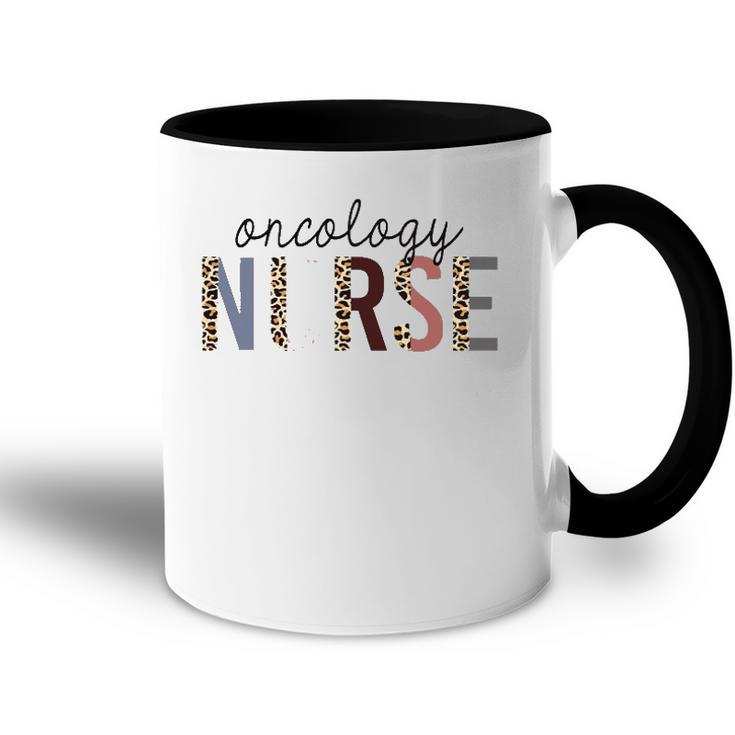 Womens Oncology Nurse Leopard Print Nursing School Women  Accent Mug