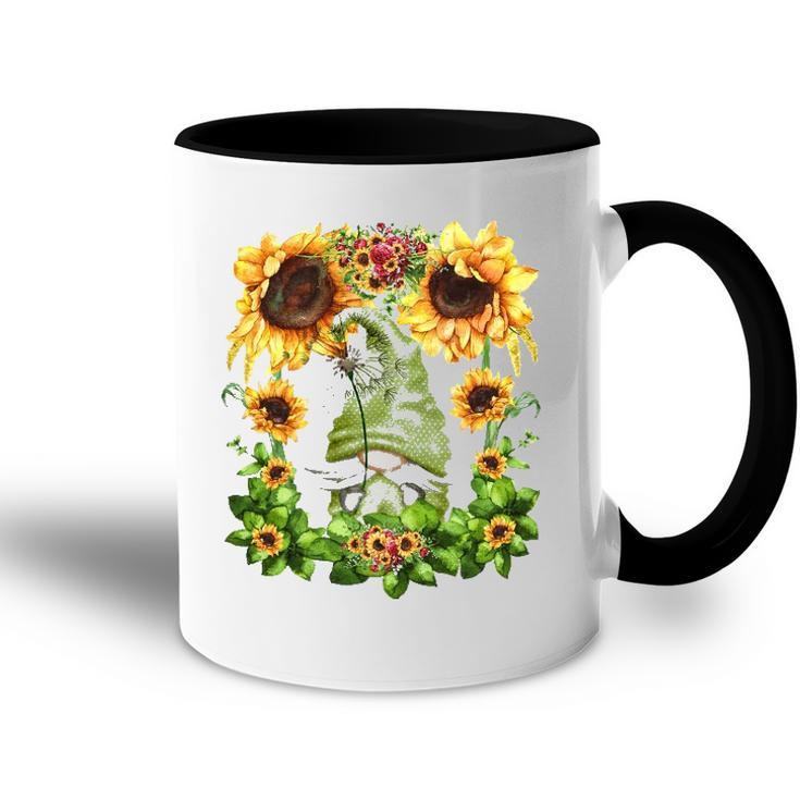 Yellow Spring Flower Pattern For Women Cute Dandelion Gnome Accent Mug