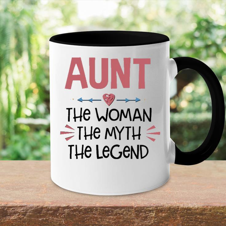 Aunt Gift Aunt The Woman The Myth The Legend Accent Mug