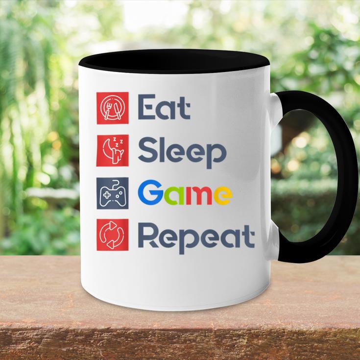 Eat Sleep Game Repeat Accent Mug