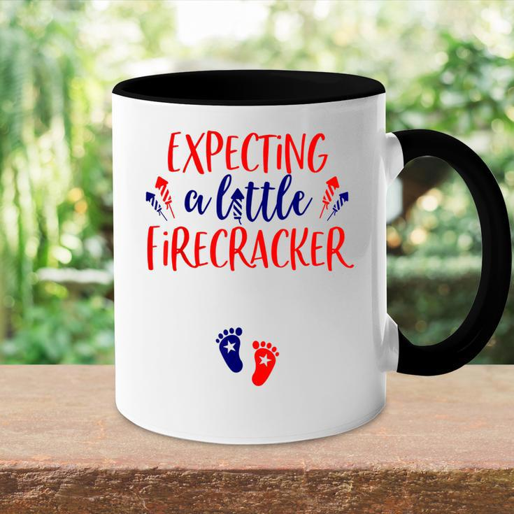 Expecting A Little Firecracker New Mom 4Th Of July Pregnancy Accent Mug