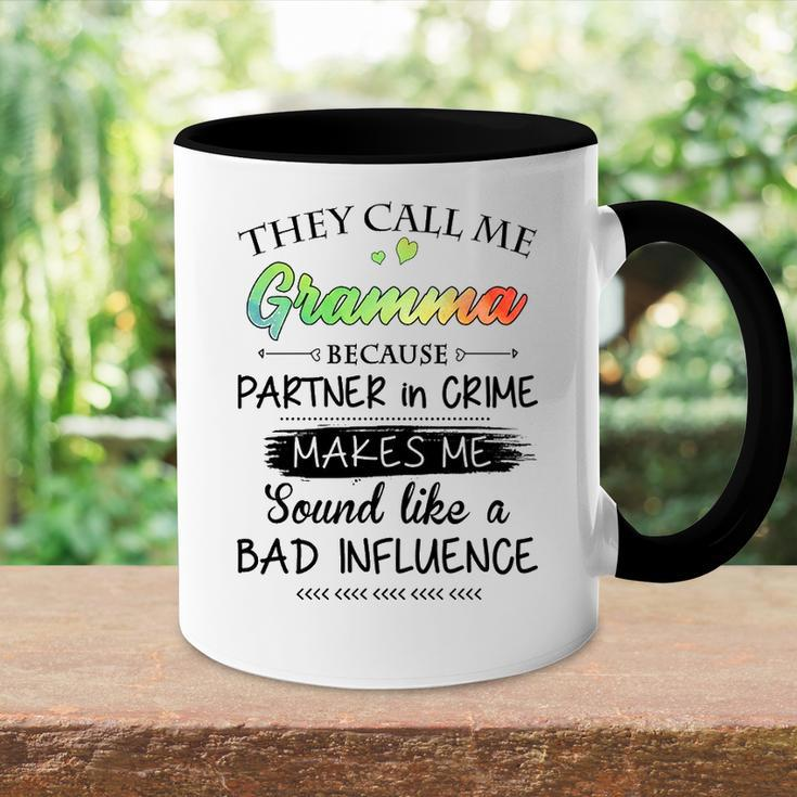 Gramma Grandma Gift They Call Me Gramma Because Partner In Crime Accent Mug