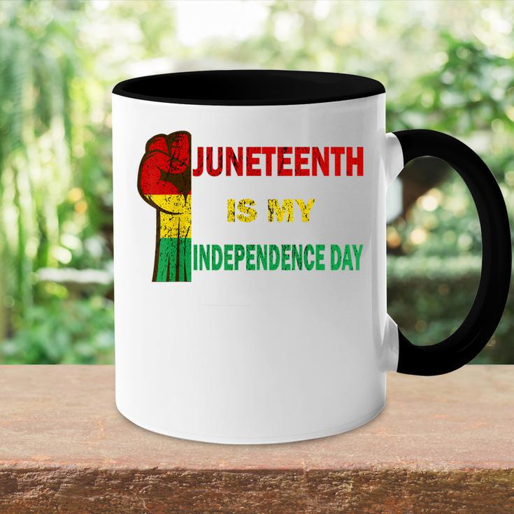 Juneteenth Is My Independence Day For Women Men Kids Vintage Accent Mug