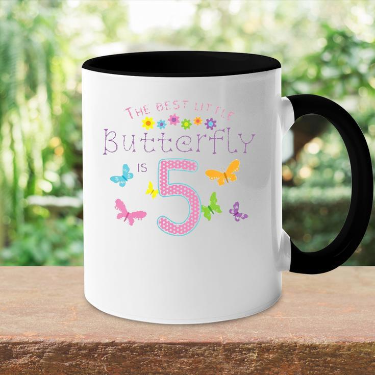 Kids 5Th Fifth Birthday Party Cake Little Butterfly Flower Fairy Accent Mug