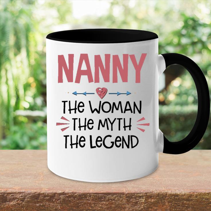 Nanny Grandma Gift Nanny The Woman The Myth The Legend Accent Mug