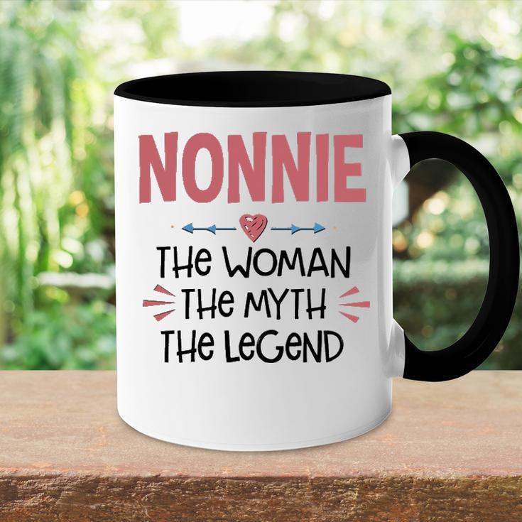 Nonnie Grandma Gift Nonnie The Woman The Myth The Legend Accent Mug