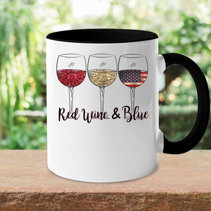 Red Wine & Blue 4Th Of July Wine Red White Blue Wine Glasses V2 Accent Mug