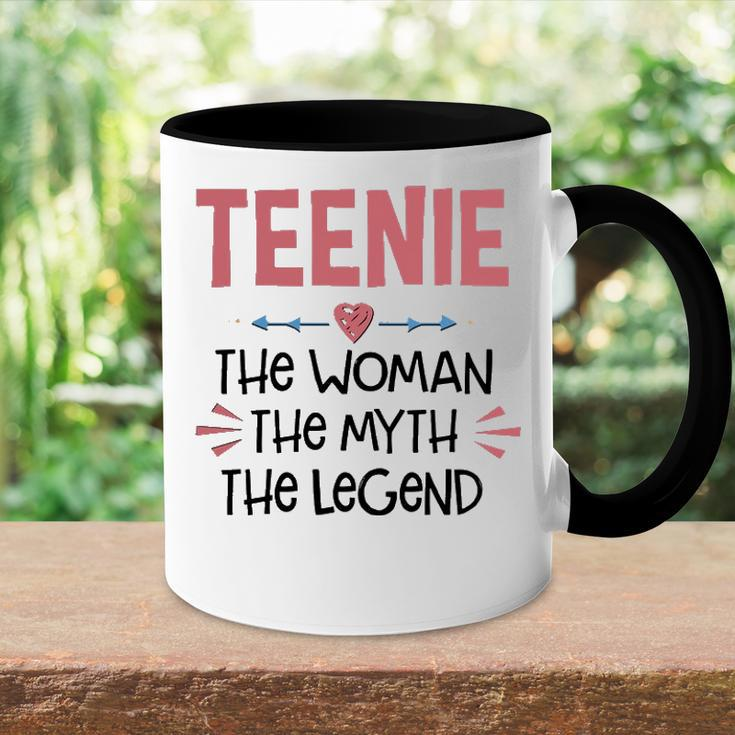Teenie Grandma Gift Teenie The Woman The Myth The Legend Accent Mug