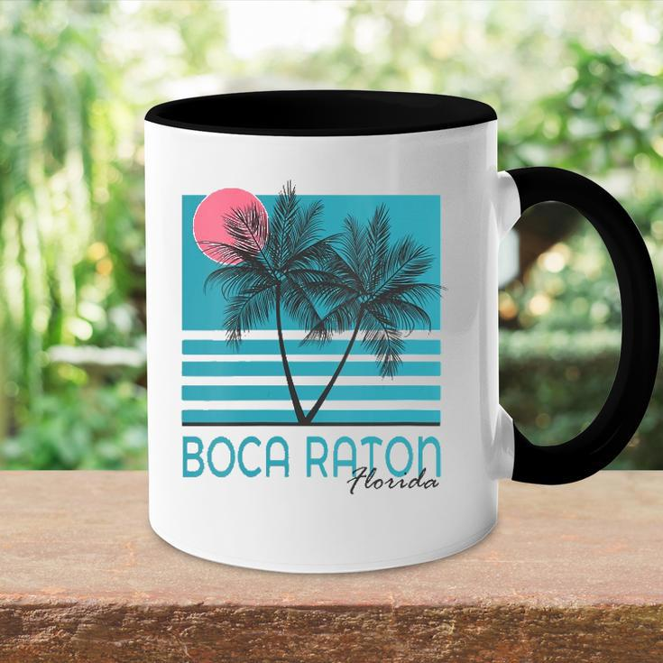 Womens Boca Raton Florida Souvenirs Fl Palm Tree Vintage Accent Mug