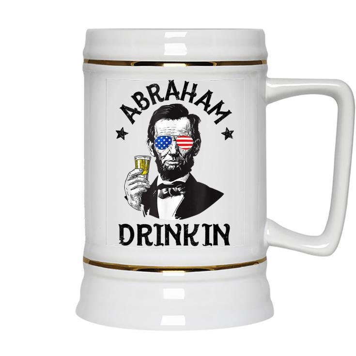 Abraham Lincoln 4Th Of July Drinking  Men Women Gift  Ceramic Beer Stein