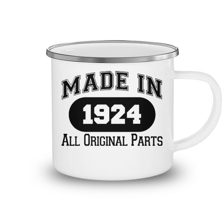 1924 Birthday   Made In 1924 All Original Parts Camping Mug