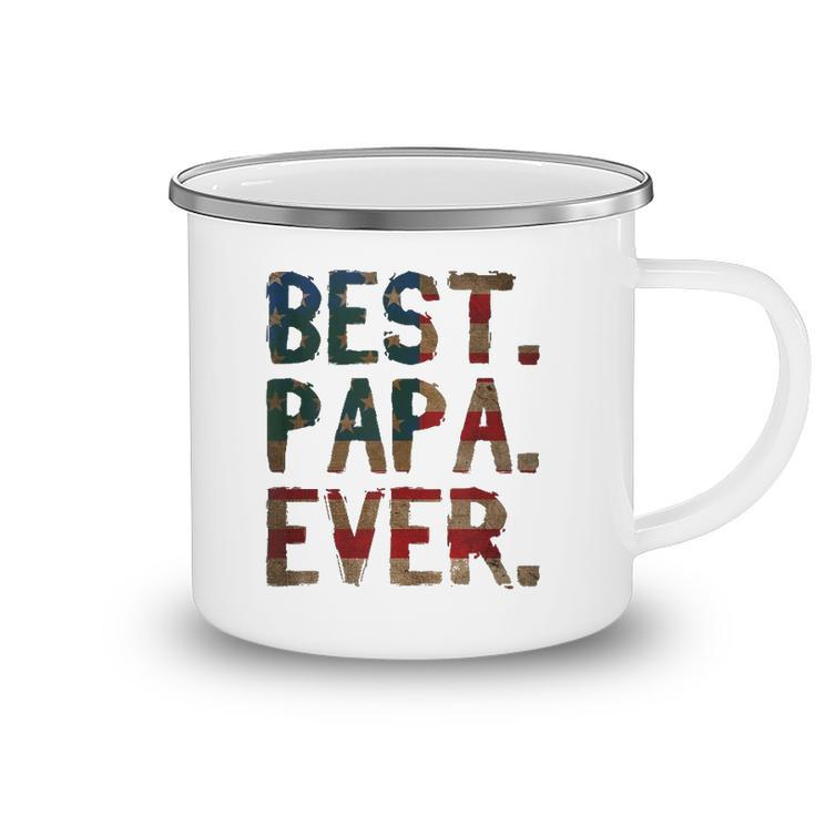 4Th Of July Fathers Day Usa Dad Gift Best Papa Ever Camping Mug