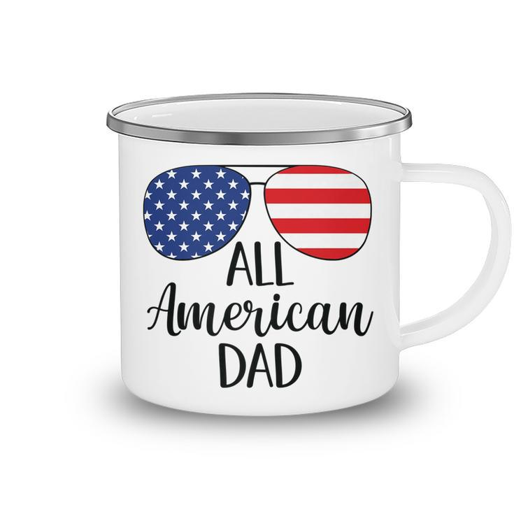 All American Dad Father 4Th Of July Usa Flag Sunglasses Camping Mug