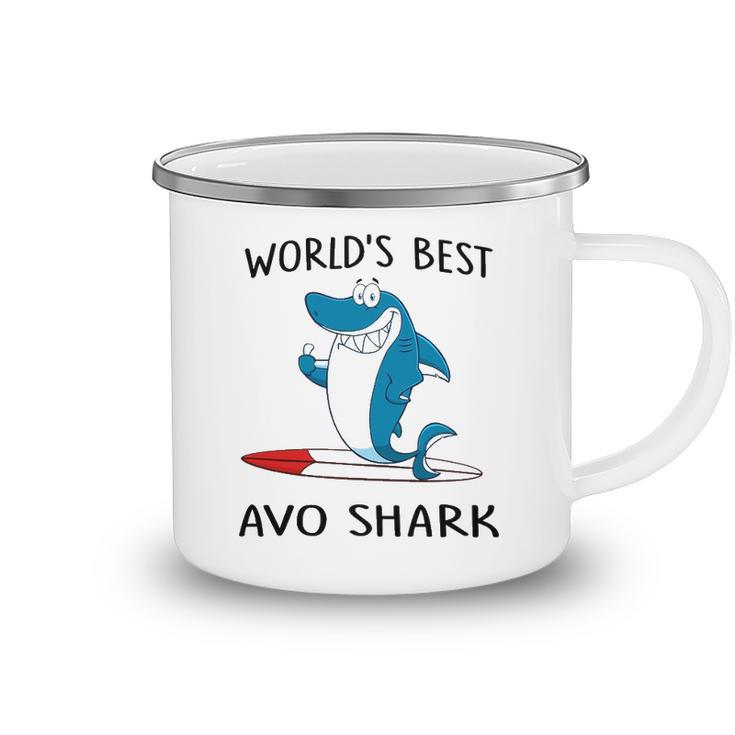 Avo Grandpa Gift   Worlds Best Avo Shark Camping Mug
