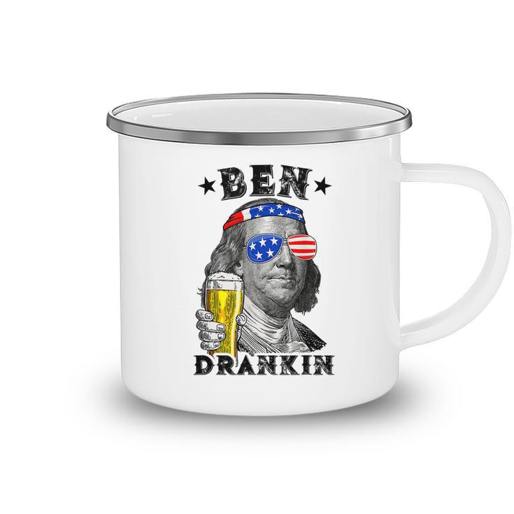 Ben Drankin Benjamin Funny Drink Beer 4Th Of July   Camping Mug