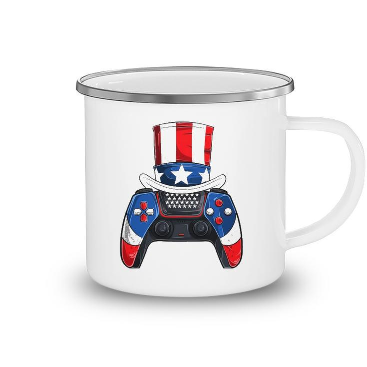 Boy Fourth Of July S American Flag Video Games Kids Camping Mug