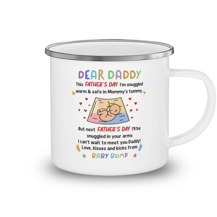Dear Daddy I Cant Wait To Meet You Baby Bump Mug Camping Mug
