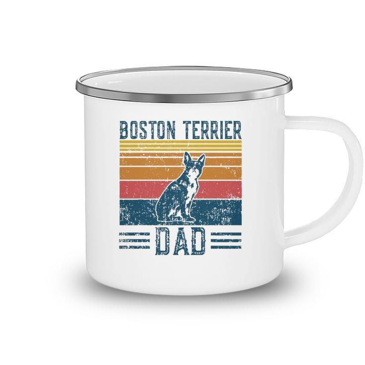 Dog Dad - Vintage Boston Terrier Dad Camping Mug