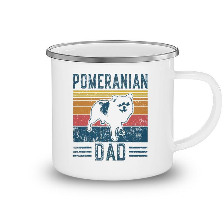 Dog Pomeranian Dog Pom Papa - Vintage Pomeranian Dad Camping Mug