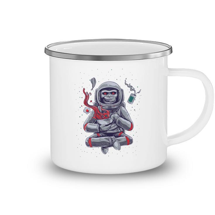 Funny Astronaut Monkey Ramen V2 Camping Mug