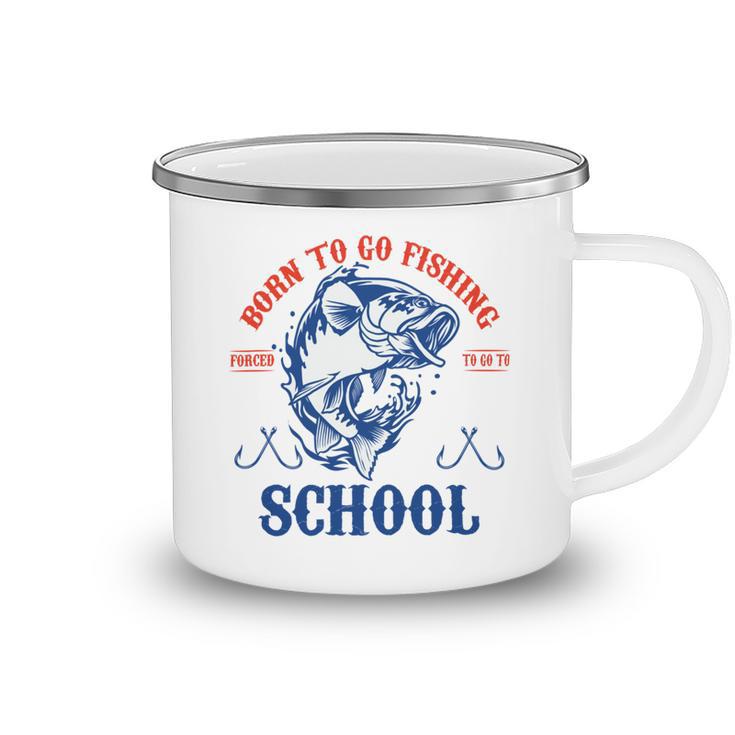 Funny Born To Go Fishing Bass Fish Fisherman Boys Kids Camping Mug