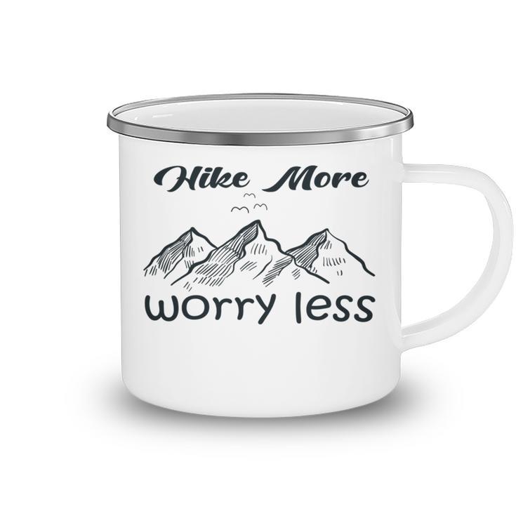 Funny Hiking  Hike More Worry Less   Gift For Hikers   Camping  Nature Lover Gift  Adventure  Camping Mug